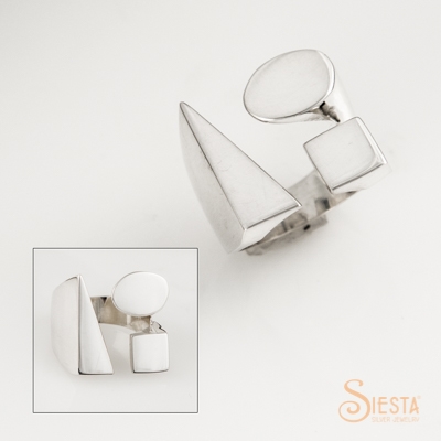 Sterling Silver Geometric Illusions Ring